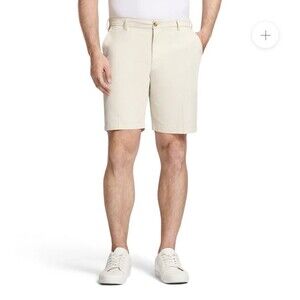 IZOD Saltwater Stretch Flat Front Chino Khaki Shorts Men's 44 2XL